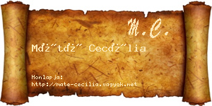 Máté Cecília névjegykártya