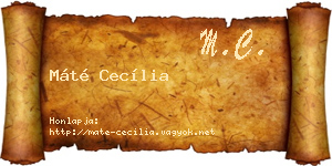Máté Cecília névjegykártya